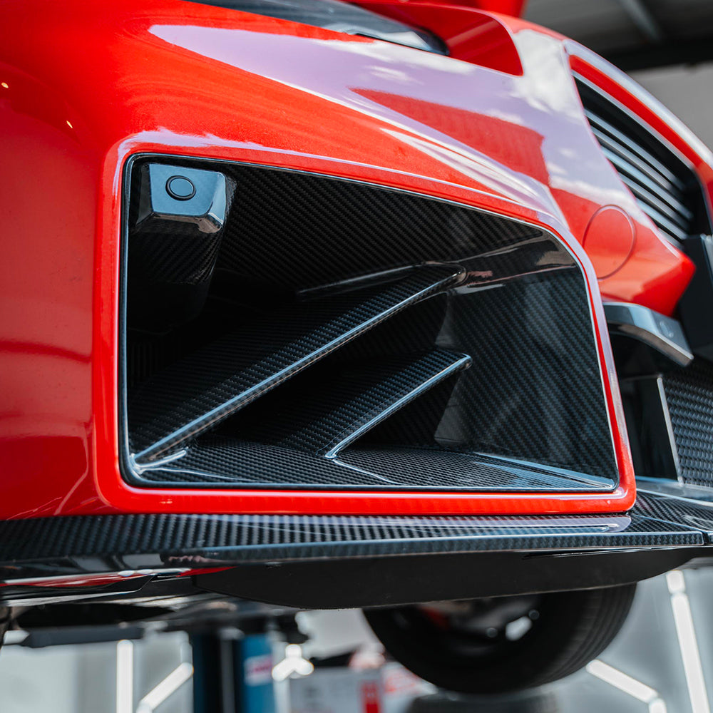 BMW G87 M2 Dry Carbon Fiber Front Bumper Vent Inserts (Finned Style)