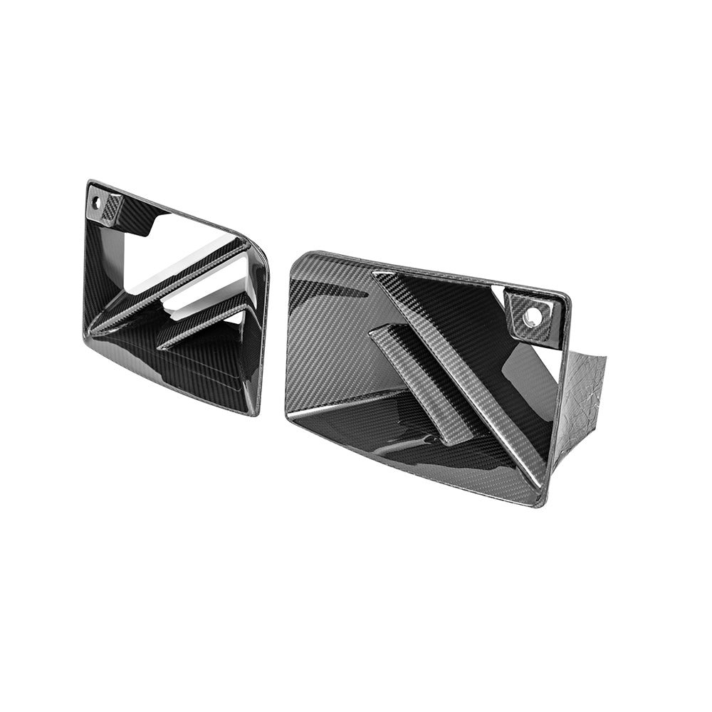 BMW G87 M2 Dry Carbon Fiber Front Bumper Vent Inserts (Finned Style)