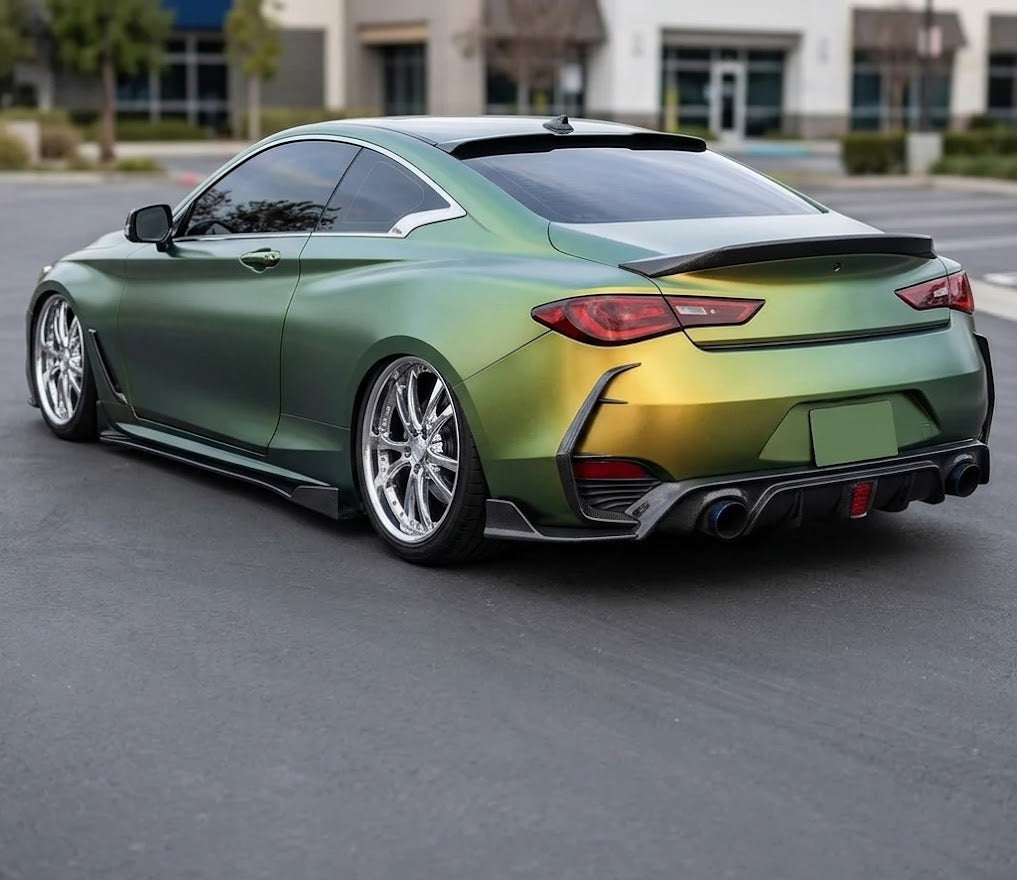 INFINITI Q60 COUPE 2016-2020 CARBON FIBER REAR BUMPER AIR CANARDS
