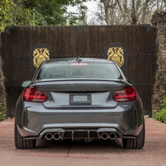 BMW M2 F87 V STYLE CARBON FIBER REAR DIFFUSER 3 PIECES