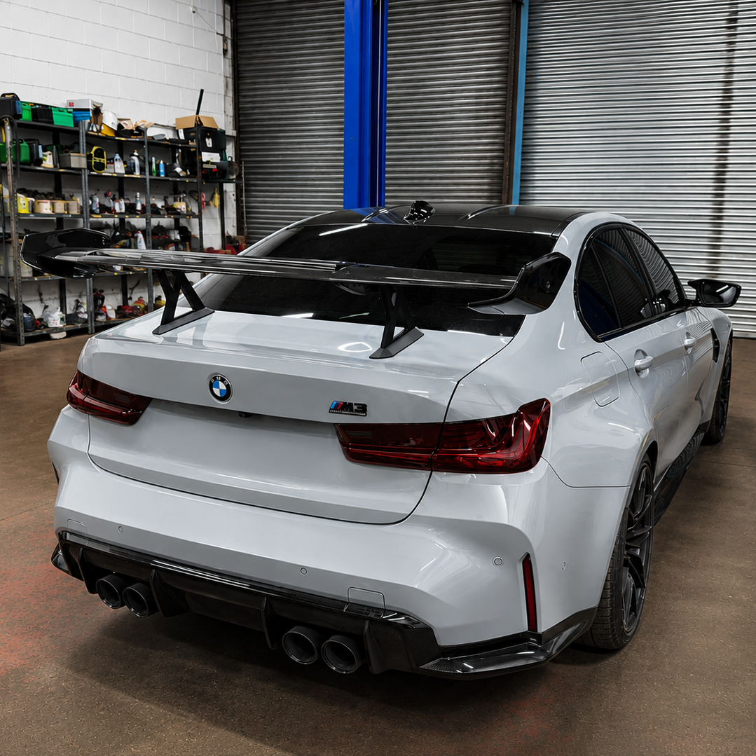 BMW G8X AD V3 STYLE CARBON FIBER SWAN NECK REAR WING SPOILER