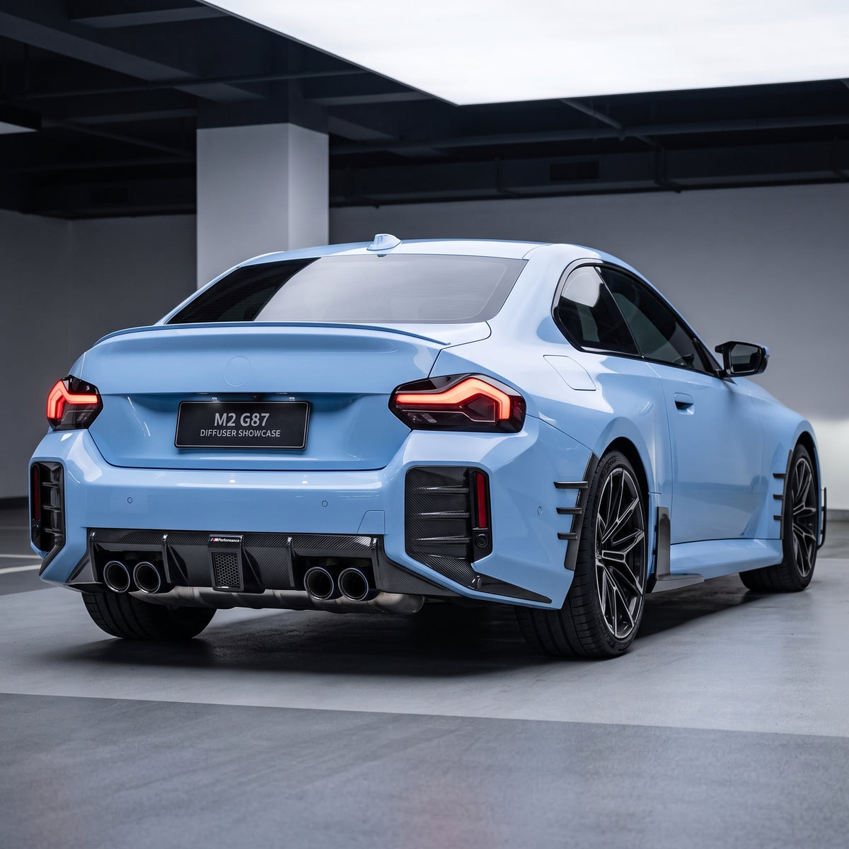 BMW M2 G87 F1 STYLE DRY CARBON FIBER DIFFUSER WITH LED BRAKE LIGHT