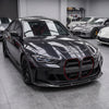 BMW M3/M4 G80/G82 CSL STYLE DRY CARBON FIBER FRONT GRILLE WITH RED EDGES (With emblem)