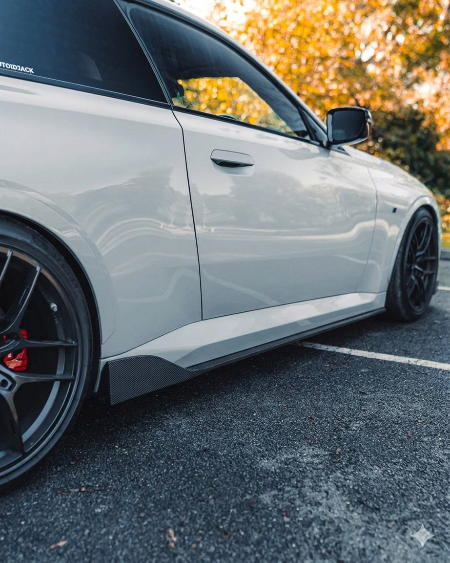 BMW G42 M240I FULL LENGTH DRY CARBON FIBER SIDE SKIRTS