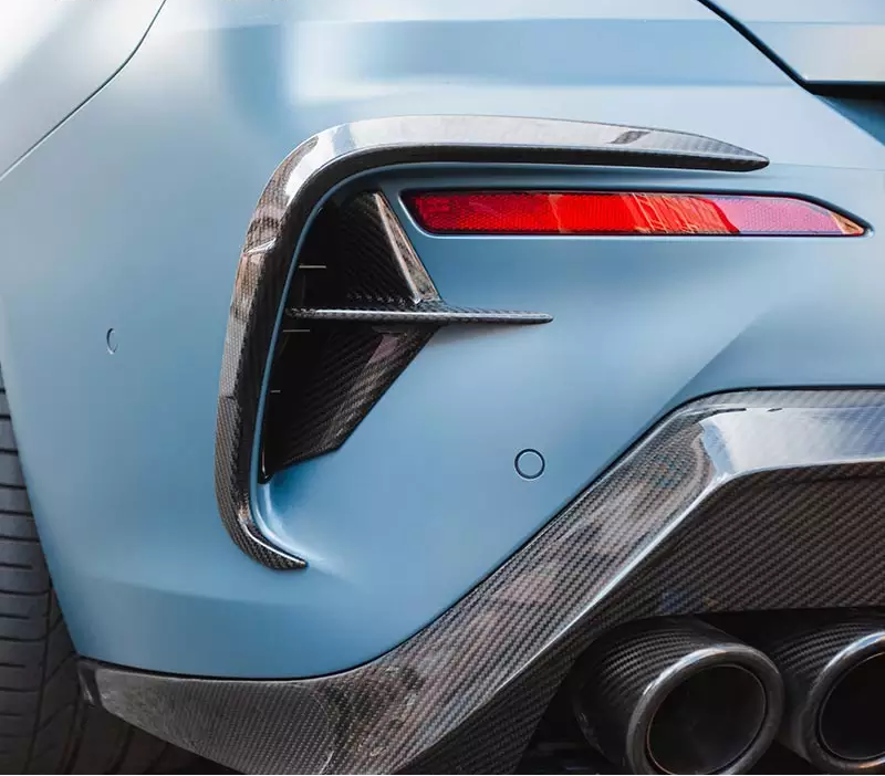 DRY CARBON FIBER REAR FENDER CANARDS BMW 8-SERIES F91 / F92 / F93