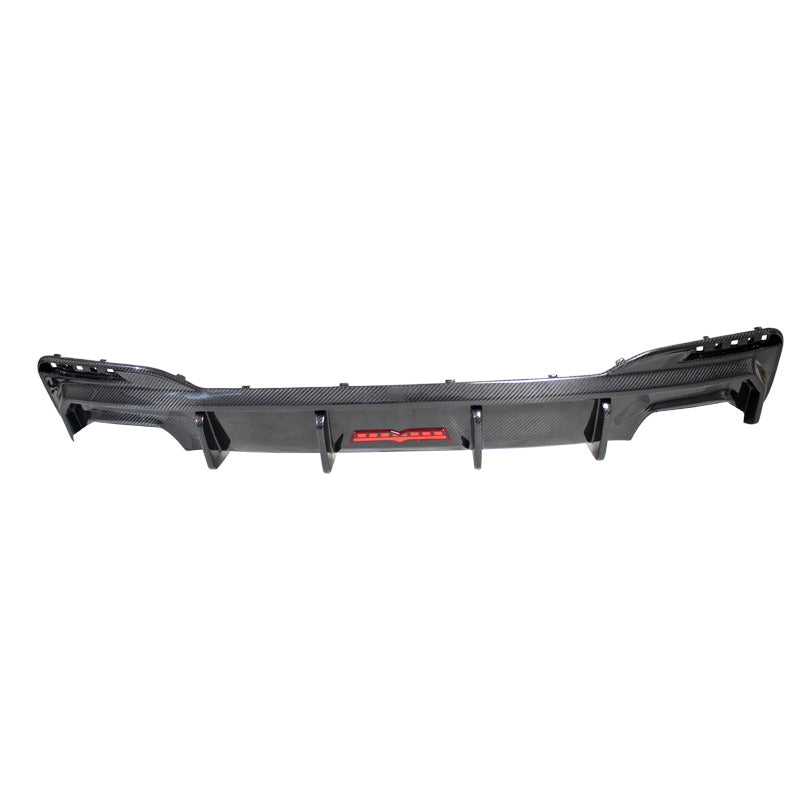 BMW 5 SERIES G30 LCI TAKD STYLE CARBON FIBER REAR DIFFUSER WITH LED BRAKE LIGHT