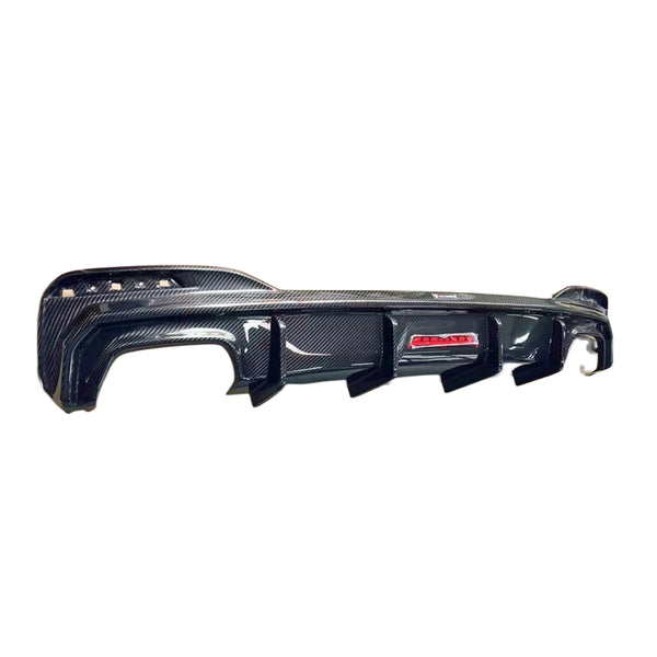 BMW 5 SERIES G30 LCI TAKD STYLE CARBON FIBER REAR DIFFUSER WITH LED BRAKE LIGHT