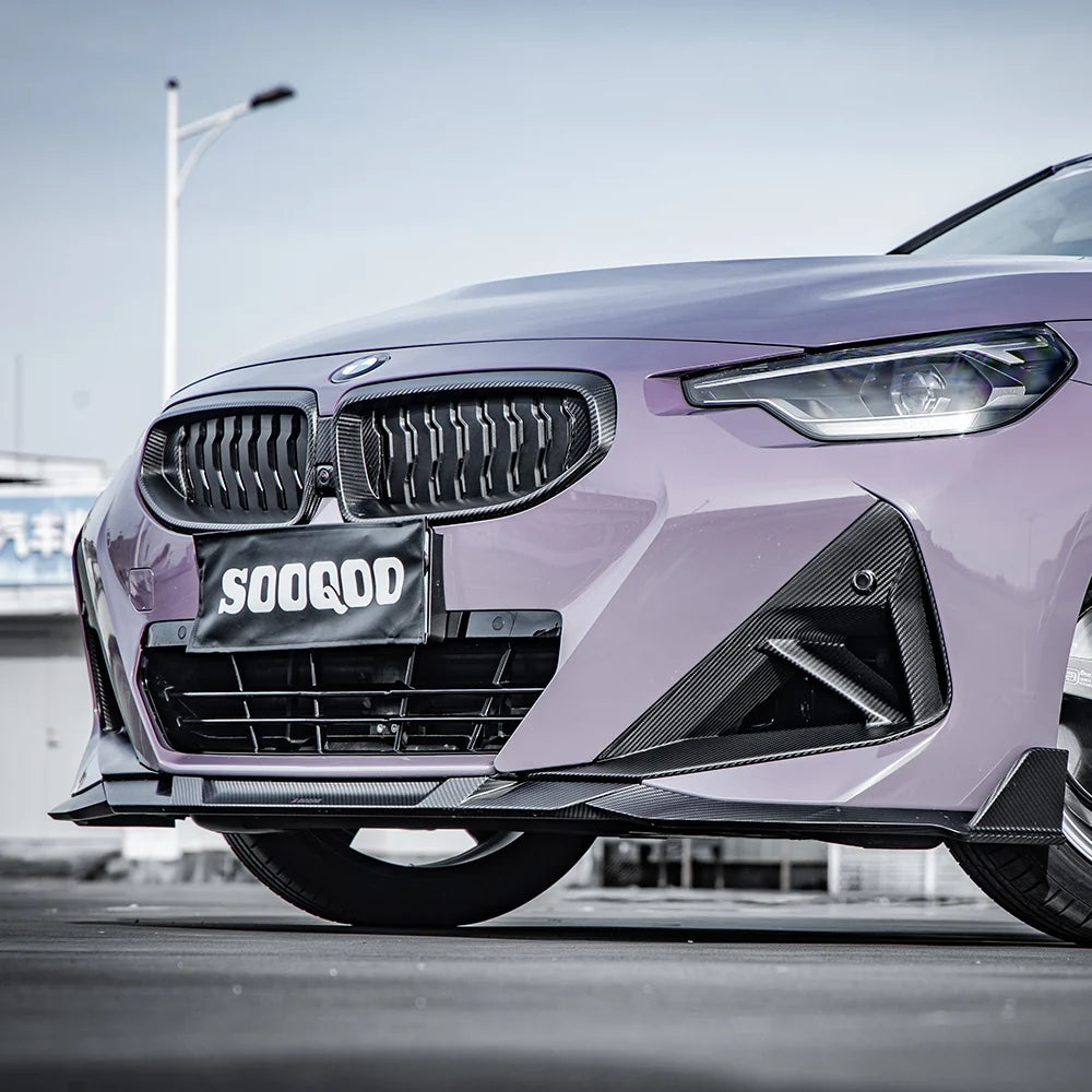 SOOQOO BMW 2 Series G42 Front Lip In Prepreg Carbon Fiber
