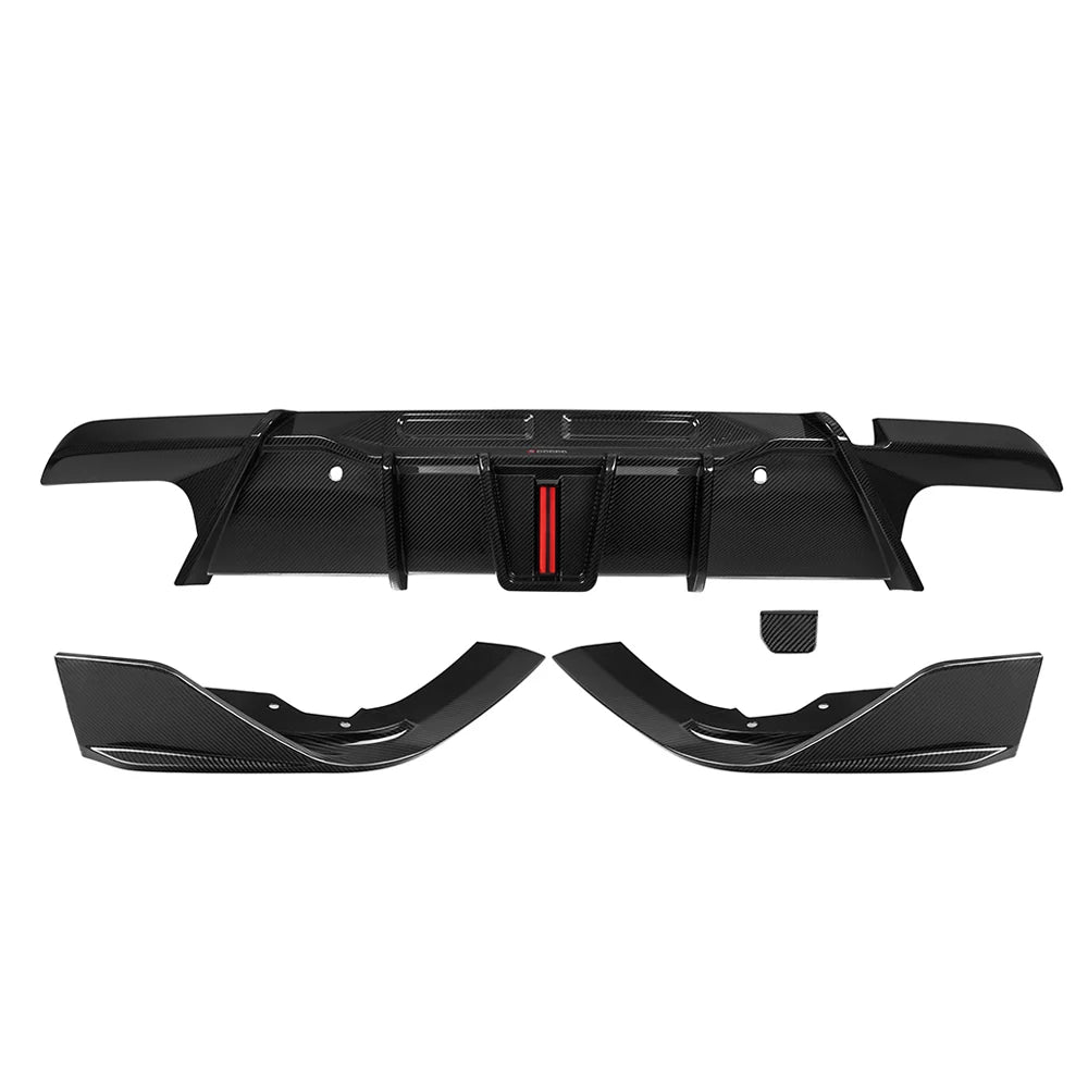 SOOQOO BMW X6M F96 Rear Diffuser W/Brake Light In Prepreg Carbon FIber