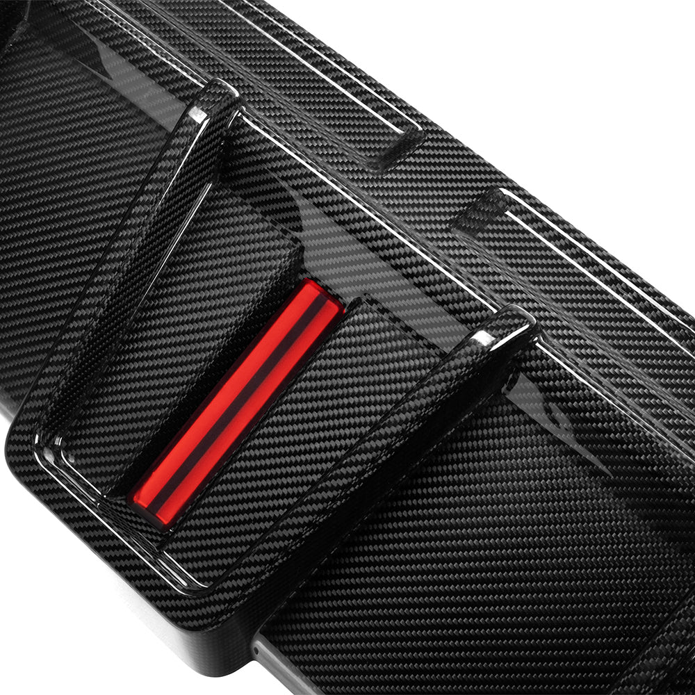 SOOQOO BMW X6M F96 Rear Diffuser W/Brake Light In Prepreg Carbon FIber