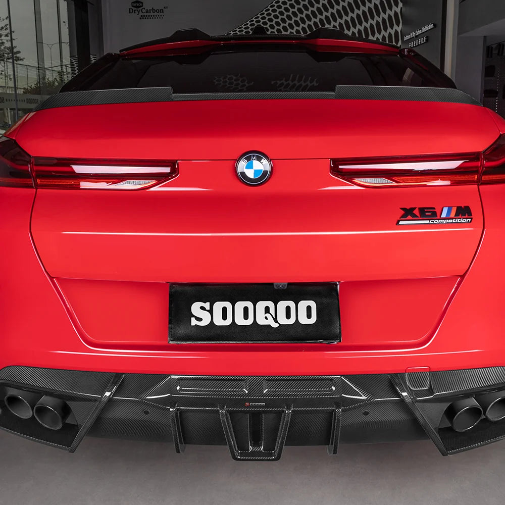 SOOQOO BMW X6M F96 Rear Diffuser In Prepreg Carbon Fiber