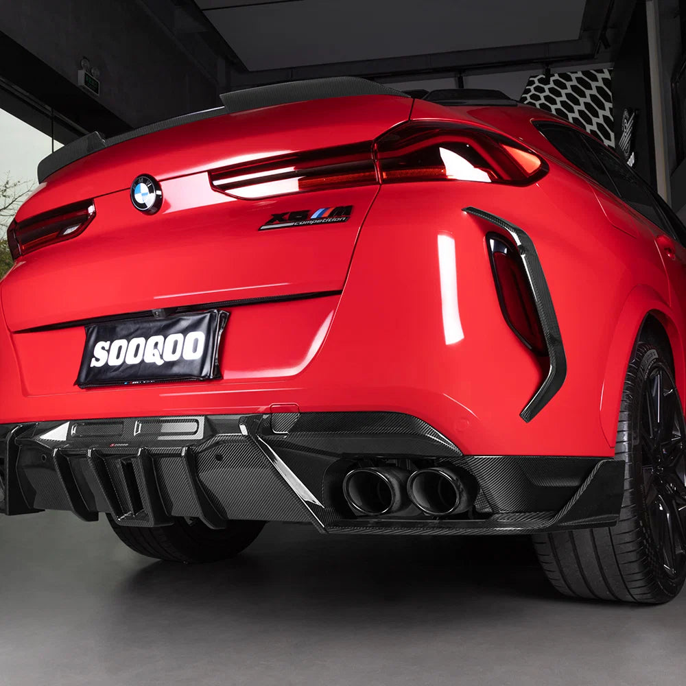 SOOQOO BMW X6M F96 Rear Diffuser In Prepreg Carbon Fiber