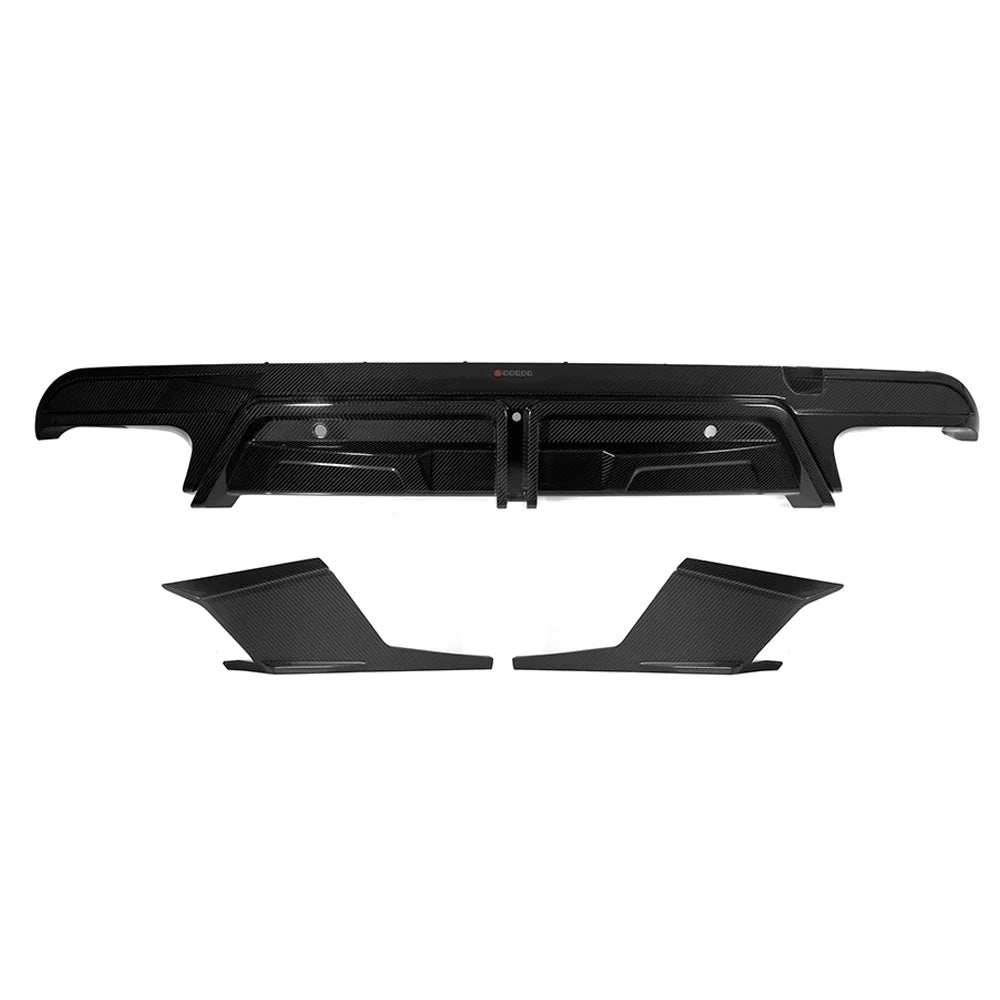 SOOQOO BMW X5M F95 Rear Diffuser W/Brake Light In Prepreg Carbon Fiber