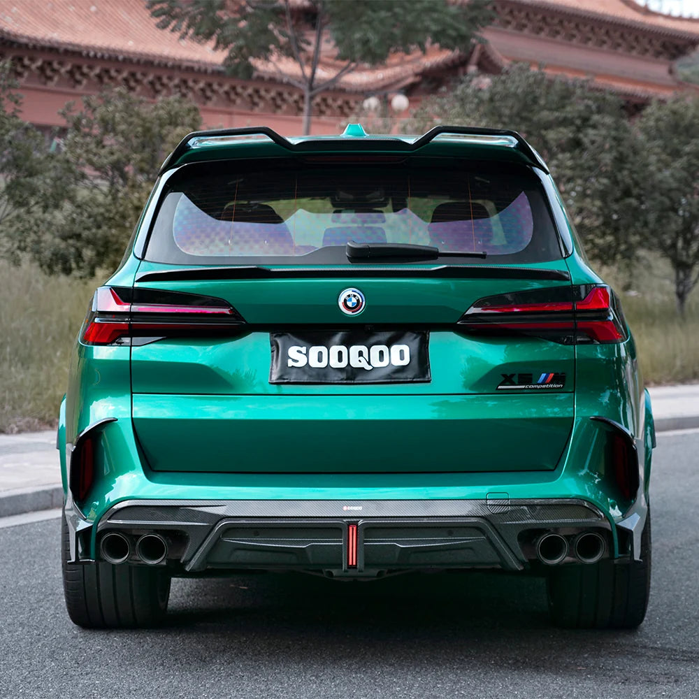 SOOQOO BMW X5M F95 Rear Diffuser W/Brake Light In Prepreg Carbon Fiber
