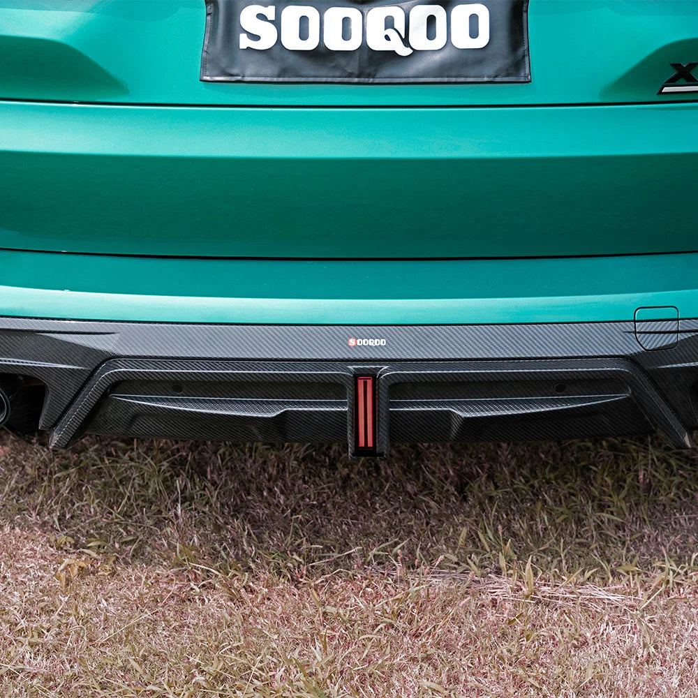 SOOQOO BMW X5M F95 Rear Diffuser W/Brake Light In Prepreg Carbon Fiber