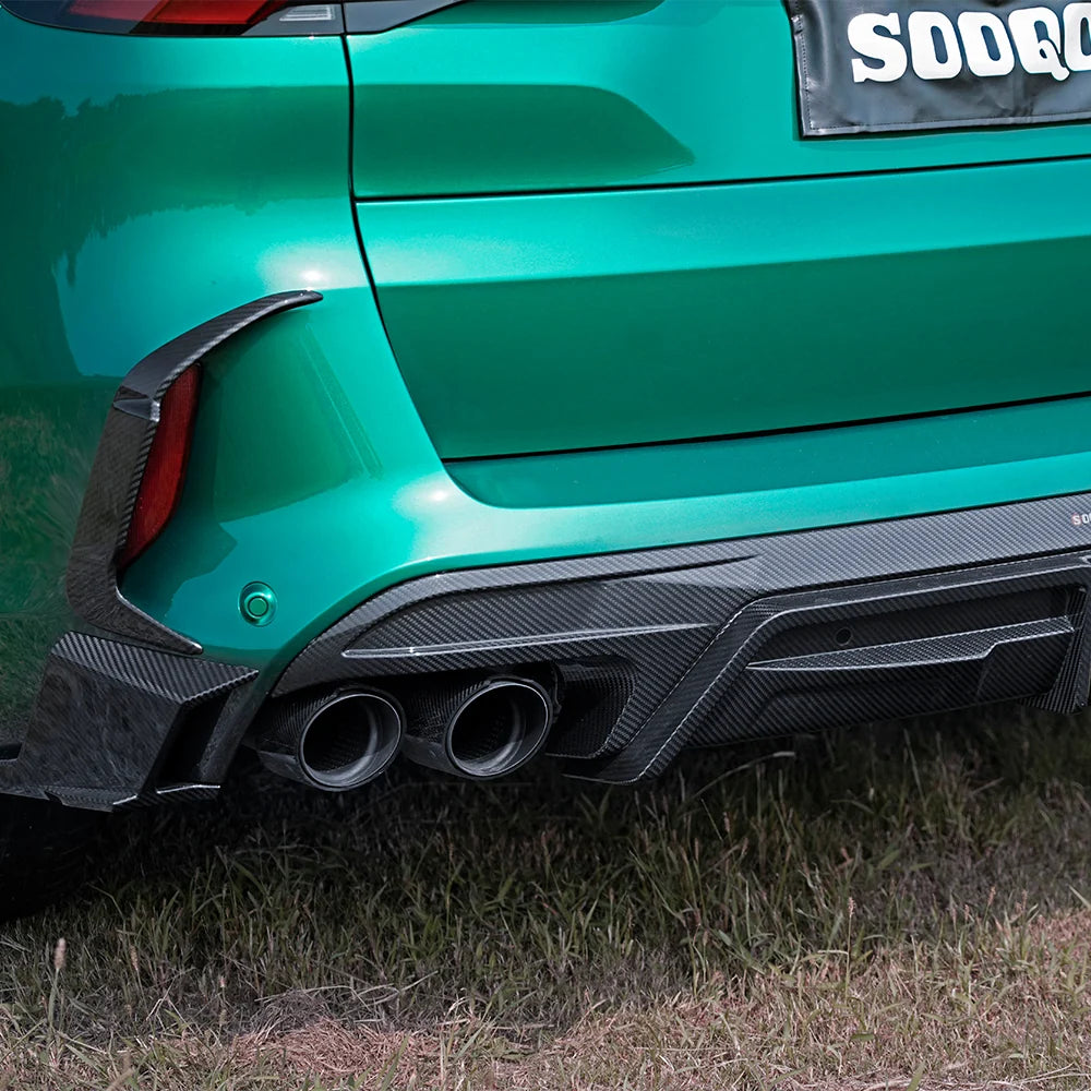 SOOQOO BMW X5M F95 Rear Diffuser W/Brake Light In Prepreg Carbon Fiber