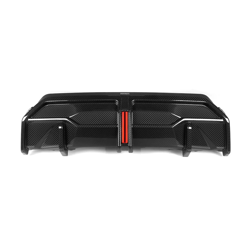 SOOQOO BMW 2 Series G42 Rear Diffuser W/brake Light In Prepreg Carbon Fiber