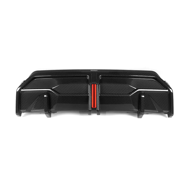 SOOQOO BMW 2 Series G42 Rear Diffuser W/brake Light In Prepreg Carbon Fiber