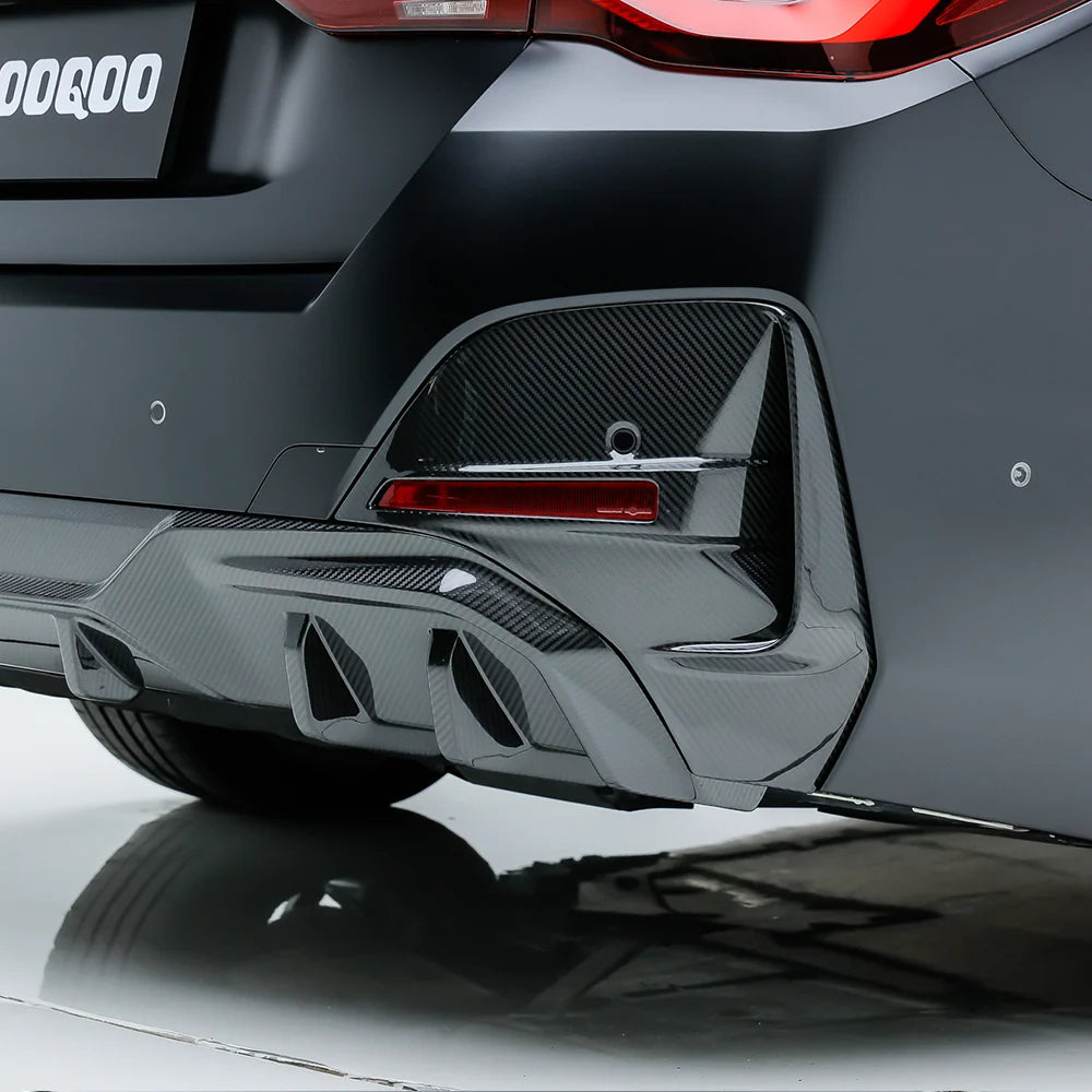 SOOQOO BMW 4 Series G26 Rear Bumper Inserts In Prepreg Carbon Fiber
