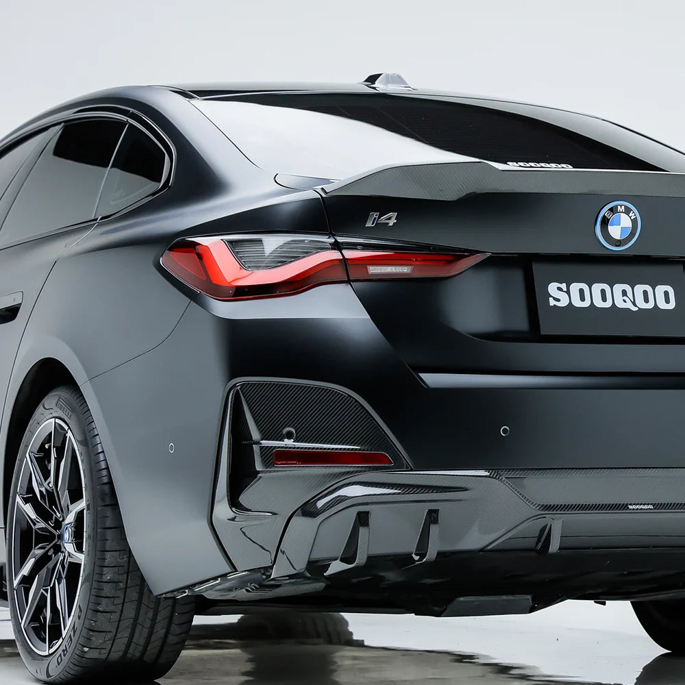 SOOQOO BMW 4 Series G26 Rear Bumper Inserts In Prepreg Carbon Fiber