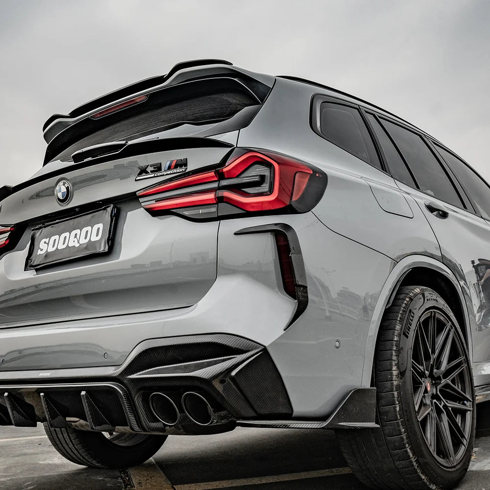 SOOQOO BMW X3M F97 LCI Rear Bumper Insert In Prepreg Carbon Fiber