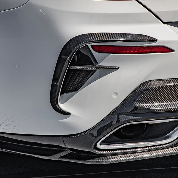 BMW 8 Series G14/G15/G16 840i/850i (2019+) Dry Carbon SOOQOO Rear Bumper Inserts Set