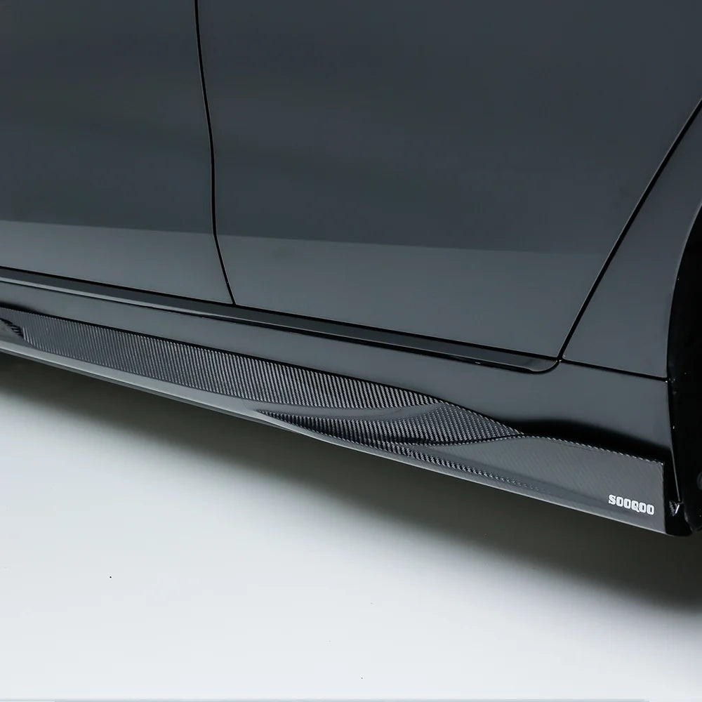 SOOQOO BMW i4 G26 Side Skirt In Prepreg Carbon Fiber