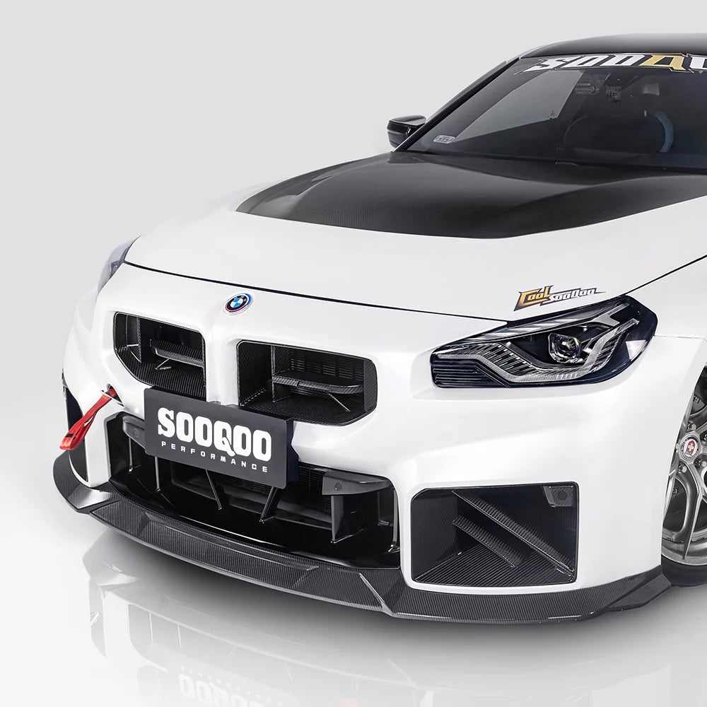 SOOQOO V3 BMW M2 G87 Front Lip In Prepreg Carbon Fiber
