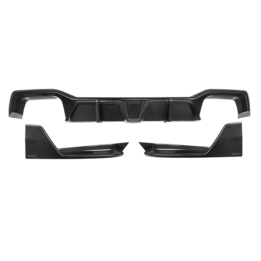 SOOQOO BMW X4 G02 LCI Rear Diffuser W/Brake Light In Prepreg Carbon Fiber