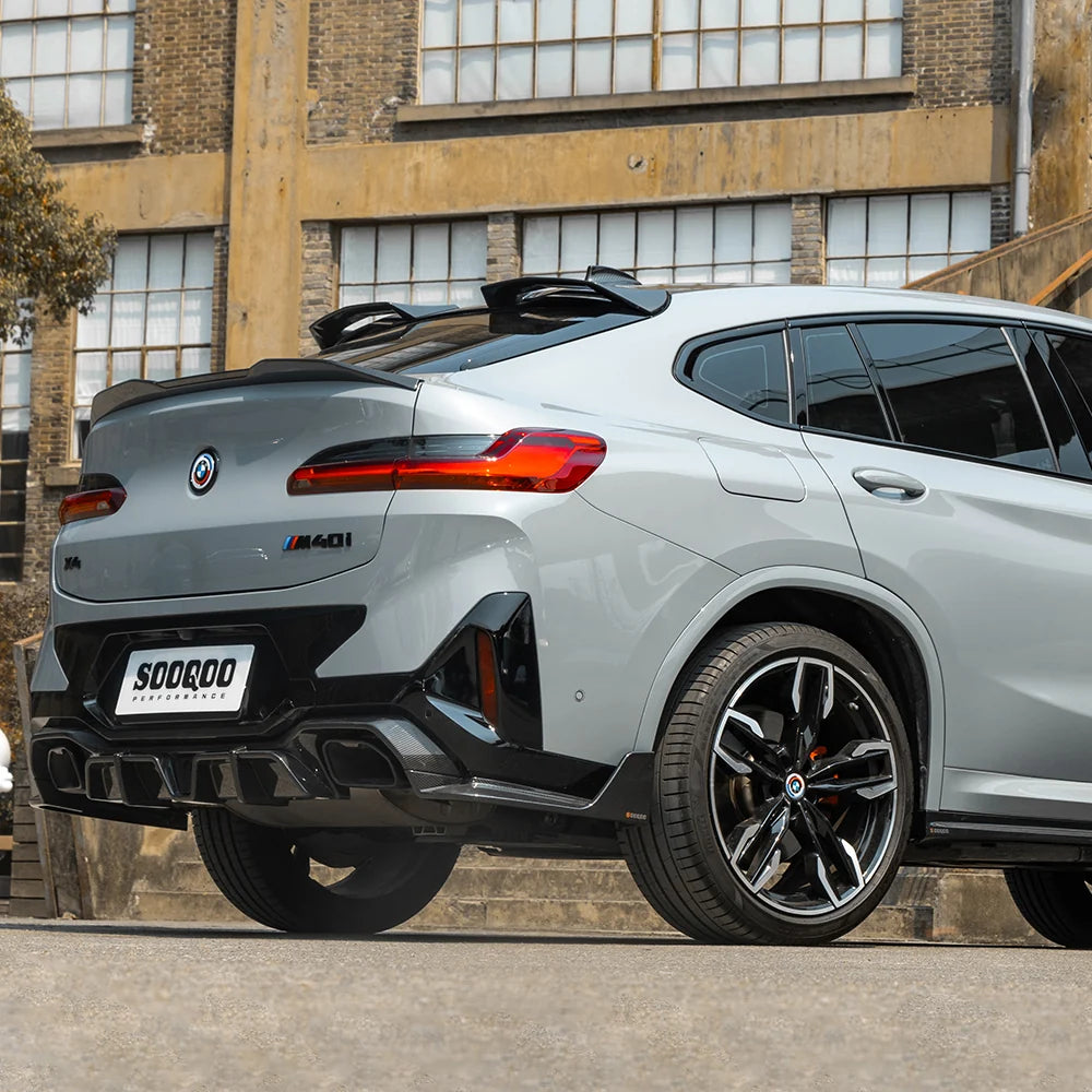 SOOQOO BMW X4 G02 LCI Rear Diffuser W/Brake Light In Prepreg Carbon Fiber