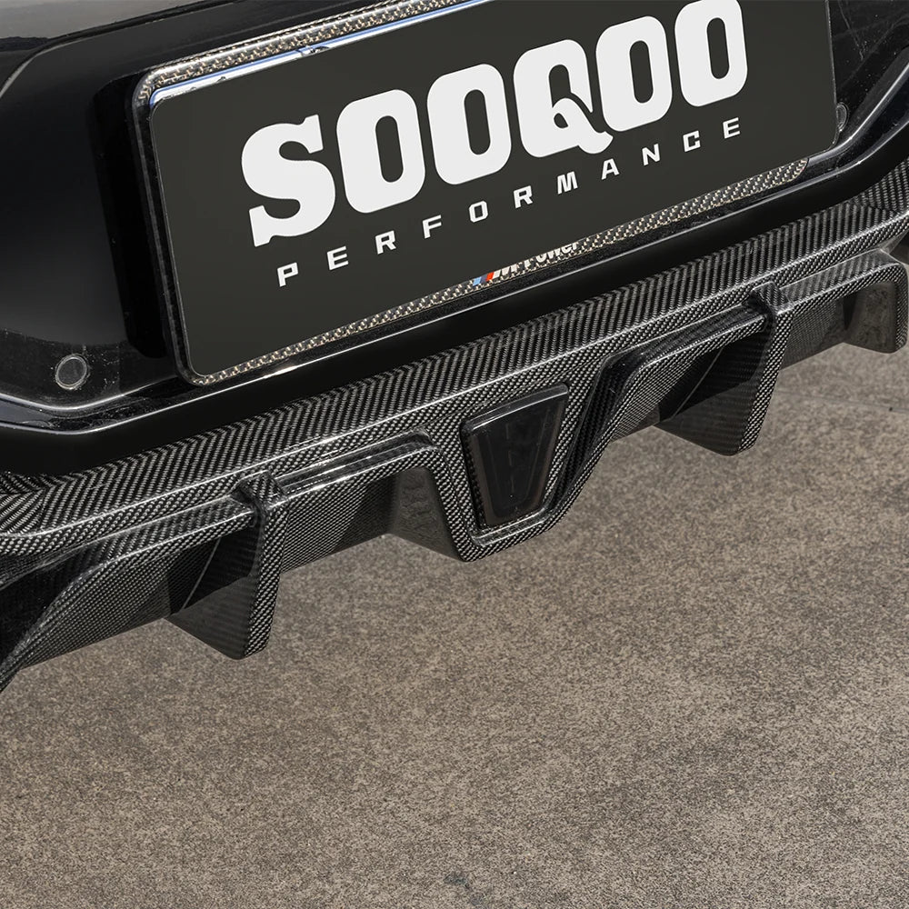 SOOQOO BMW X4M F98 Facelift Rear Diffuser W/Brake Light In Prepreg Carbon Fiber