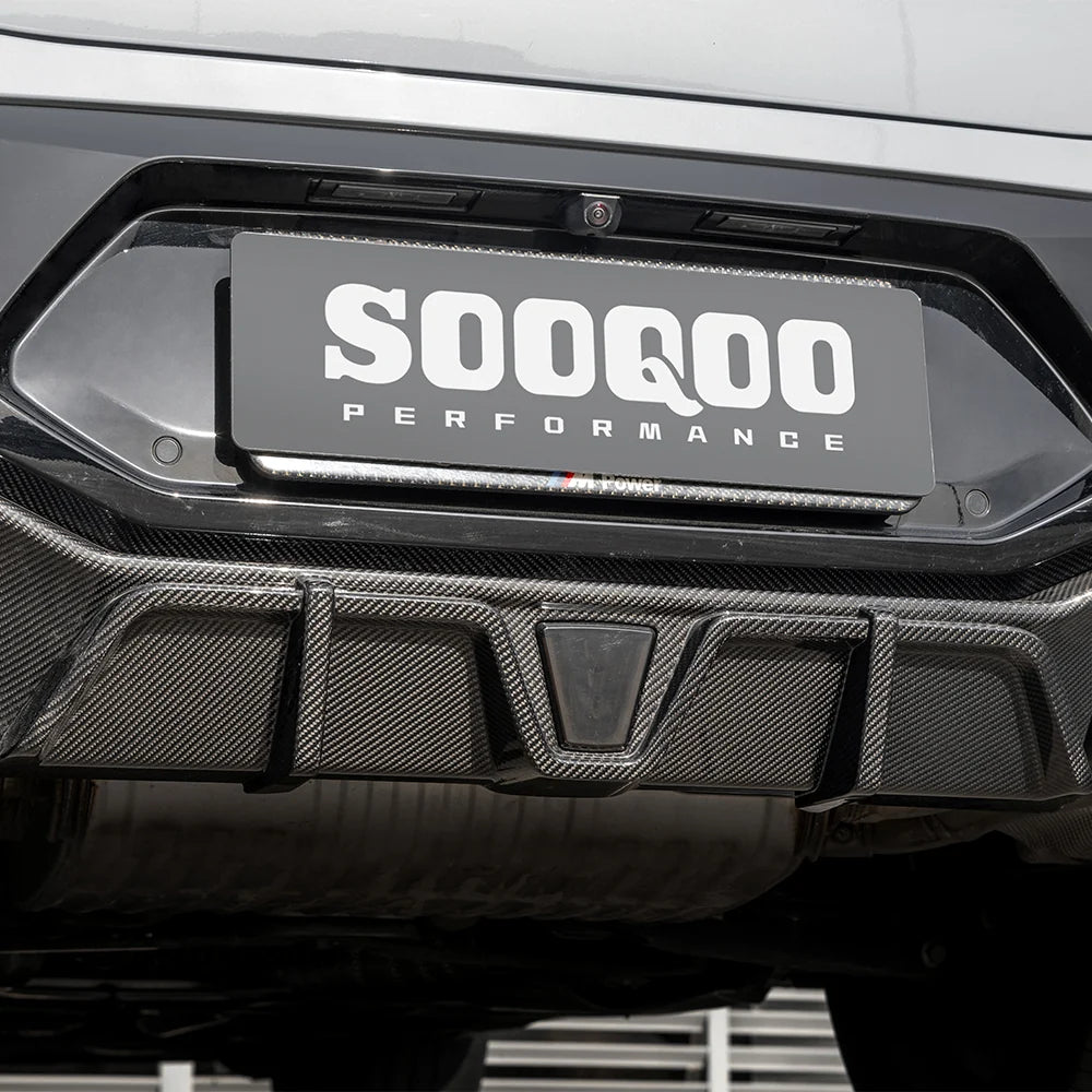 SOOQOO BMW X4M F98 Facelift Rear Diffuser W/Brake Light In Prepreg Carbon Fiber