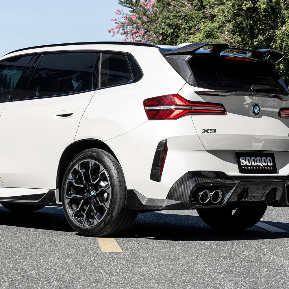 SOOQOO BMW X3 G45 Rear Bumper Inserts In Prepreg Carbon Fiber