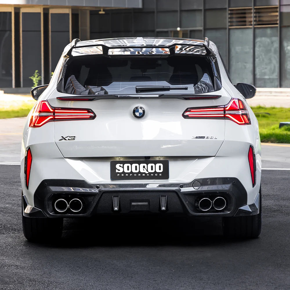 SOOQOO BMW X3 G45 Rear Bumper Inserts In Prepreg Carbon Fiber