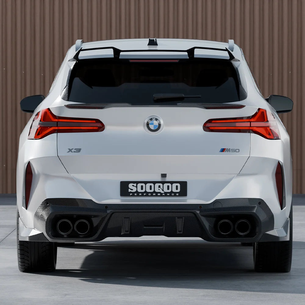 SOOQOO BMW X3 G45 Rear Spoiler In Prepreg Carbon Fiber