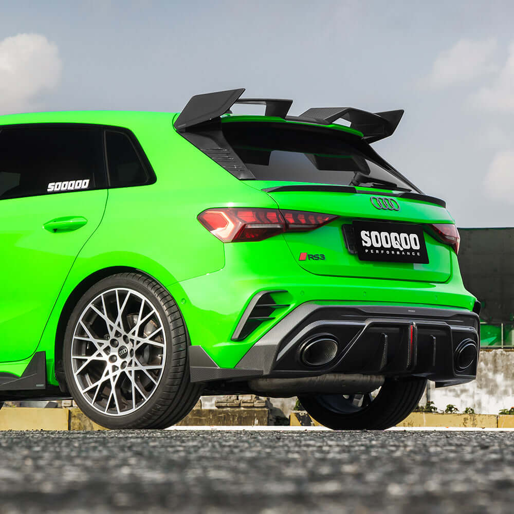 SOOQOO AUDI RS3 Sportback 8Y Facelift Rear Diffuser In Prepreg Carbon Fiber
