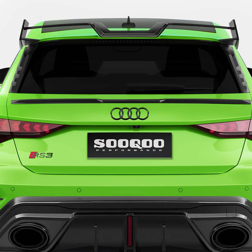 SOOQOO AUDI RS3 Sportback 8Y Rear Spoiler In Prepreg Carbon Fiber