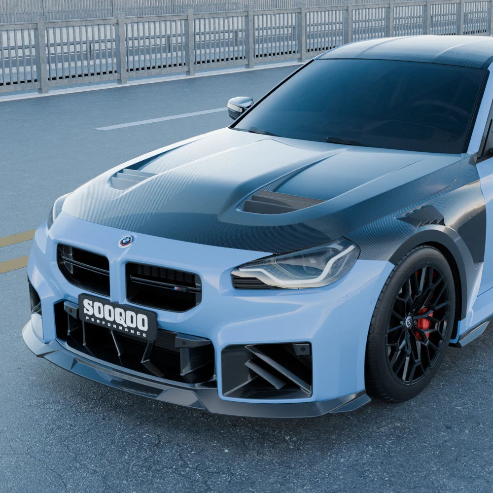 SOOQOO BMW M2 G87 Vented Hood In Prepreg Carbon Fiber