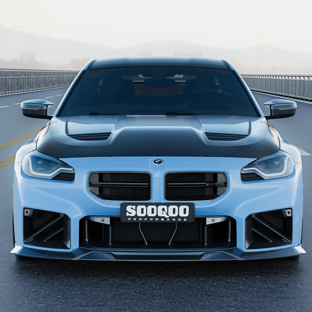 SOOQOO BMW M2 G87 Vented Hood In Prepreg Carbon Fiber