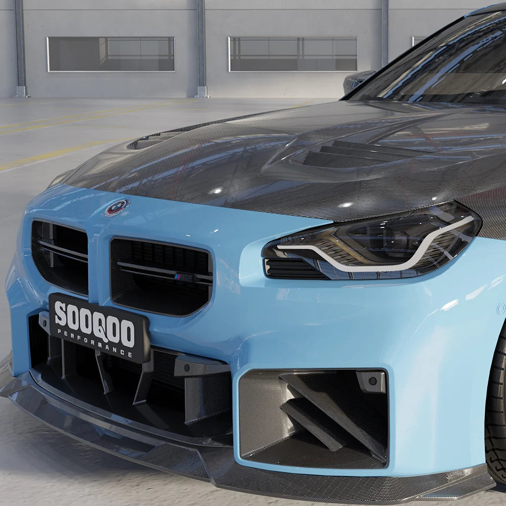 SOOQOO BMW M2 G87 Vented Hood In Prepreg Carbon Fiber