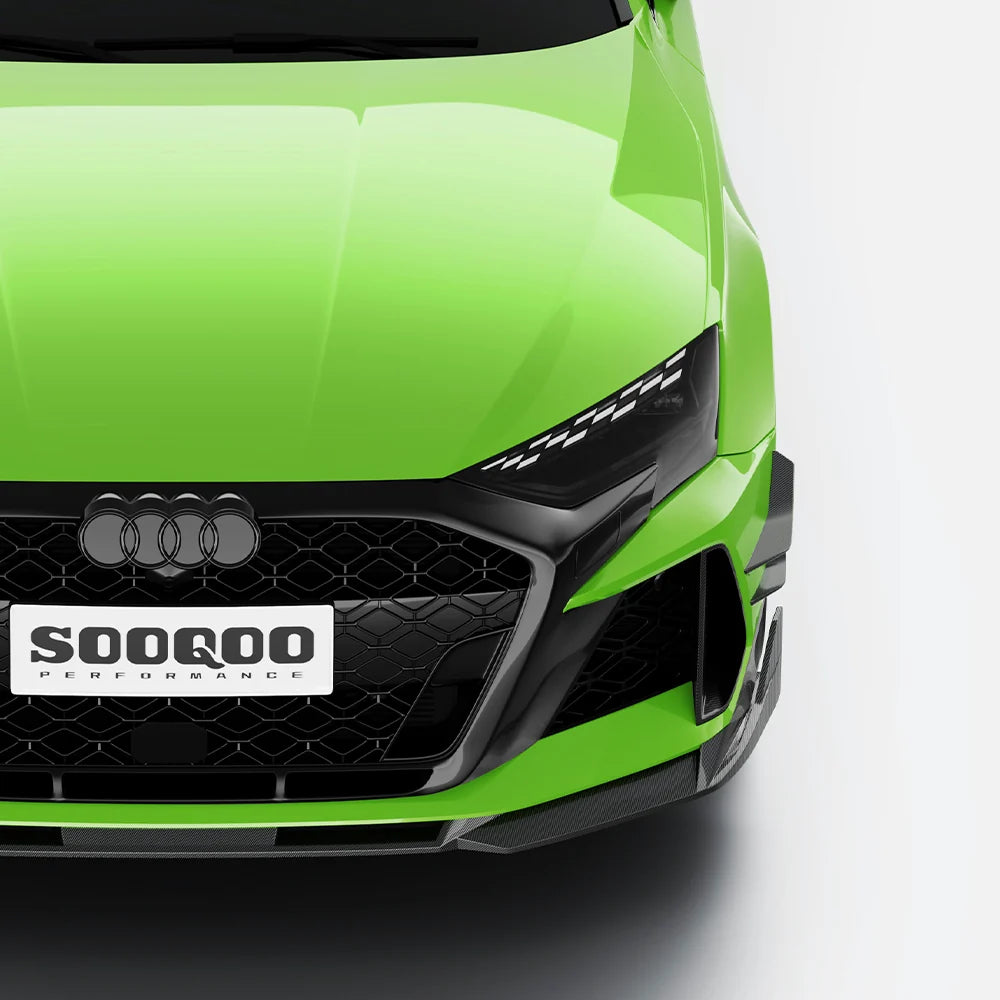 SOOQOO AUDI RS3 8Y Facelift Front Canards In Prepreg Carbon Fiber