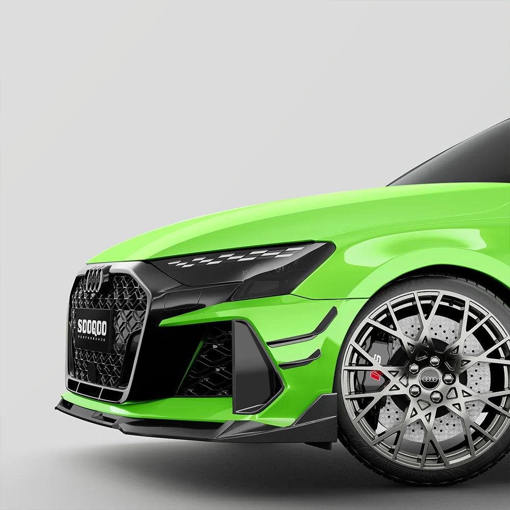 SOOQOO AUDI RS3 8Y Facelift Front Canards In Prepreg Carbon Fiber