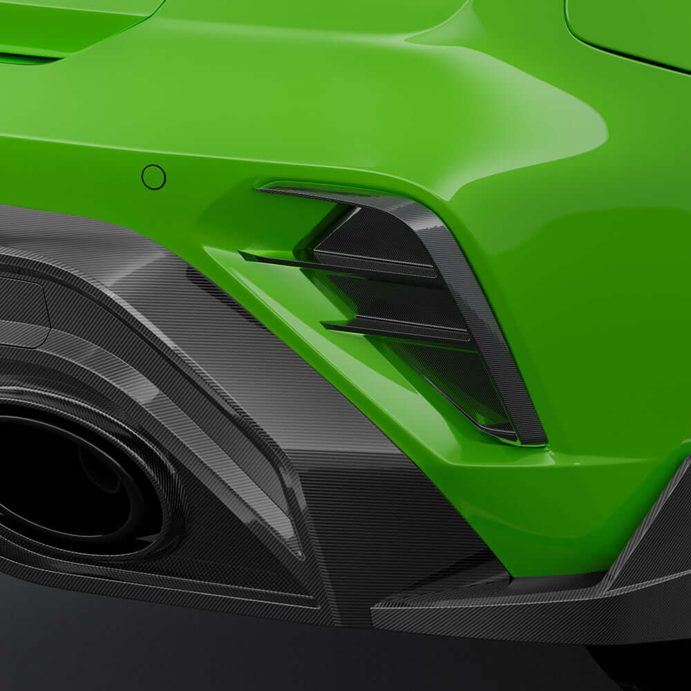 SOOQOO AUDI RS3 8Y Facelift Rear Bumper Inserts In Prepreg Carbon Fiber