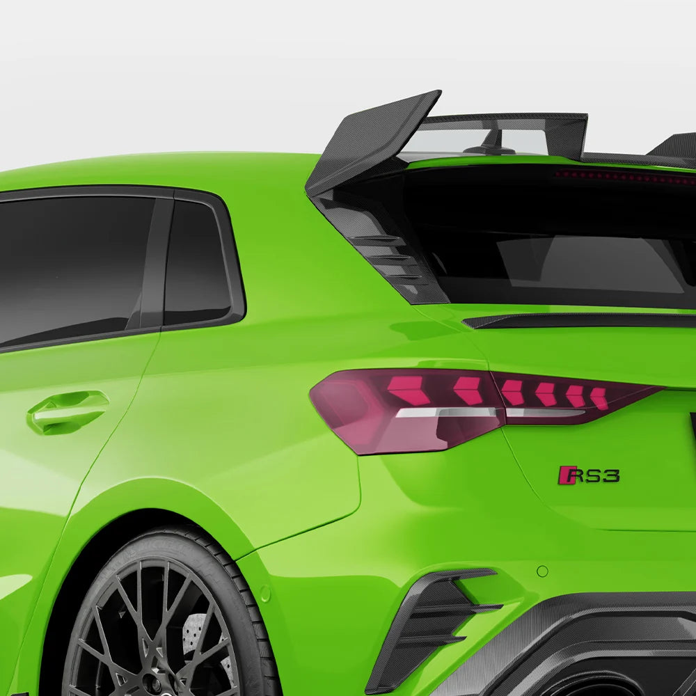SOOQOO AUDI RS3 8Y Rear Window Fins In Prepreg Carbon Fiber