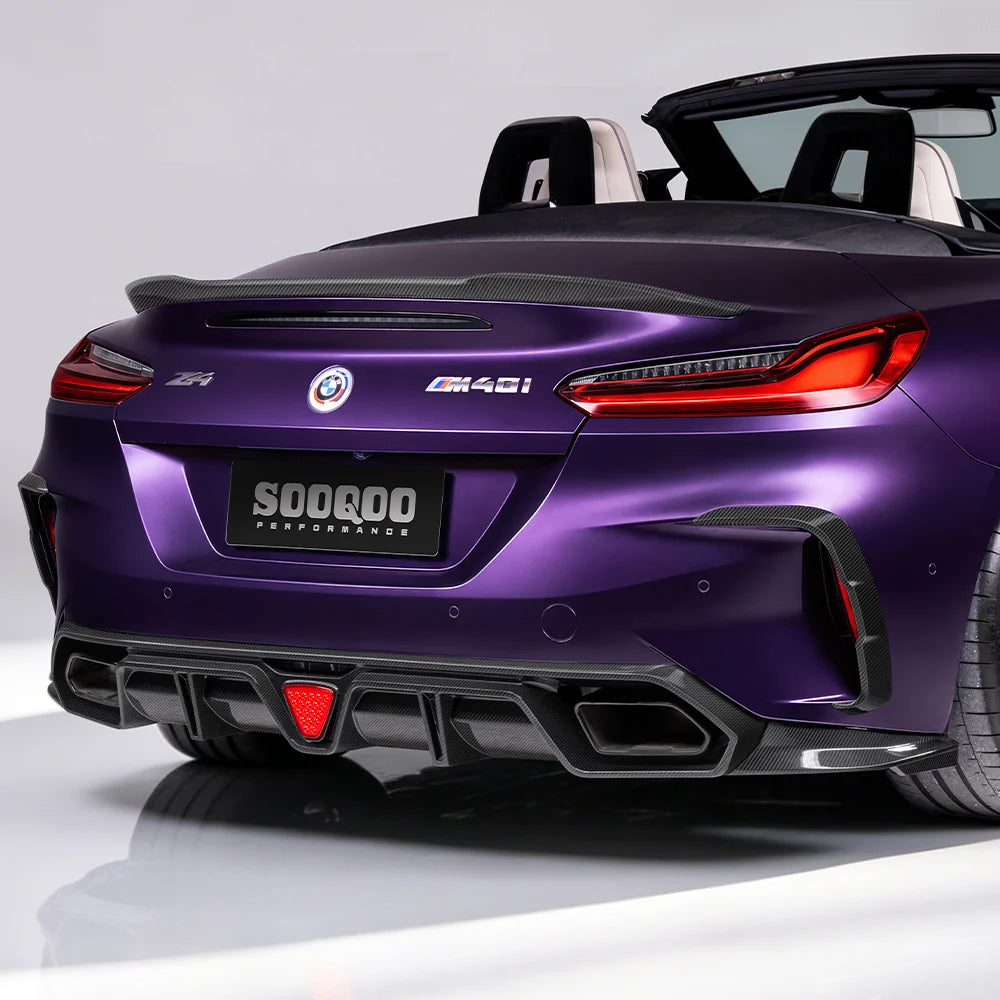 SOOQOO BMW Z4 G29 Rear Bumper Inserts In Prepreg Carbon Fiber
