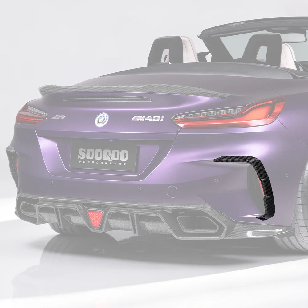 SOOQOO BMW Z4 G29 Rear Bumper Inserts In Prepreg Carbon Fiber
