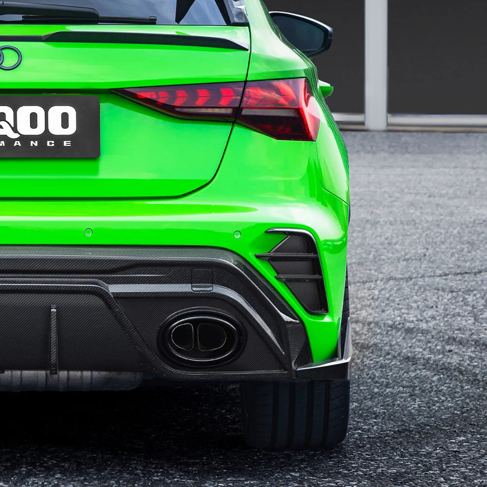 SOOQOO AUDI RS3 8Y Facelift Rear Bumper Inserts In Prepreg Carbon Fiber
