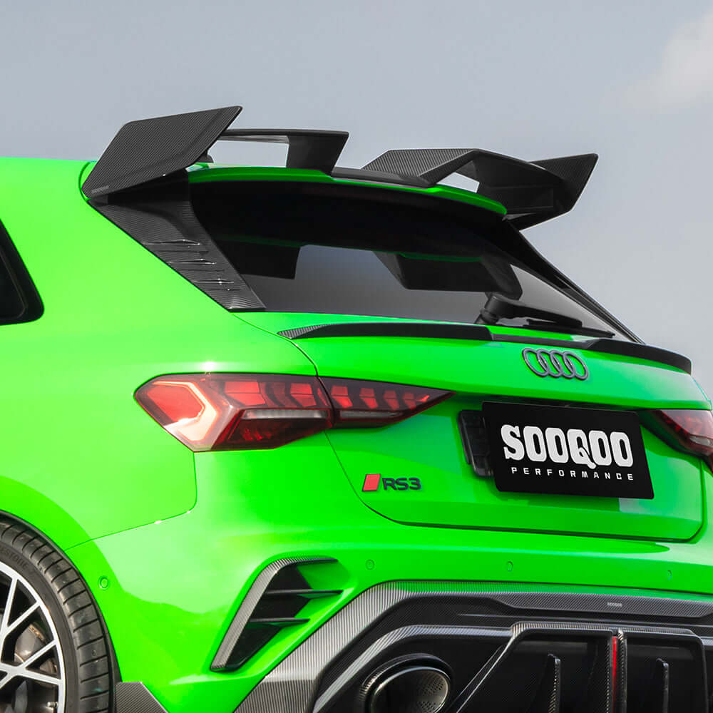 SOOQOO AUDI RS3 Sportback 8Y Roof Spoiler In Prepreg Carbon Fiber