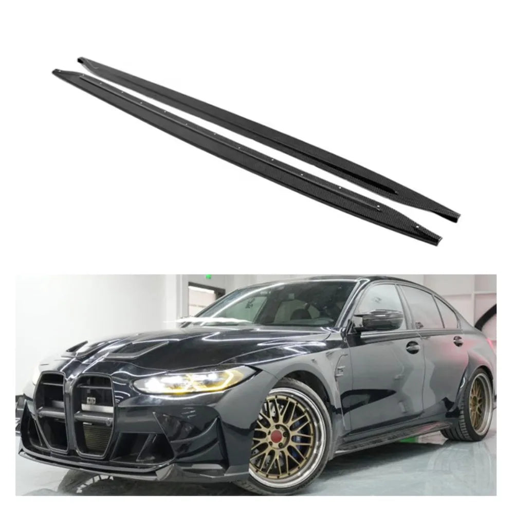 BMW G8X Dry Carbon Fiber Single-Sided Flat Side Skirts