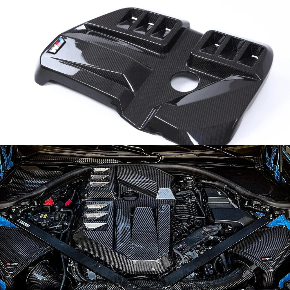 BMW G8X Genuine Dry Carbon Fiber Engine Cover – Trim Set for Engine Bay